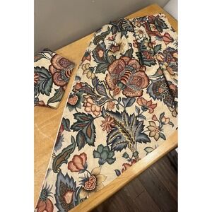 Waverly Greenfield Valances Set Of 2 Pointed Ruffled‎ Jacobean 24x44" Charleston